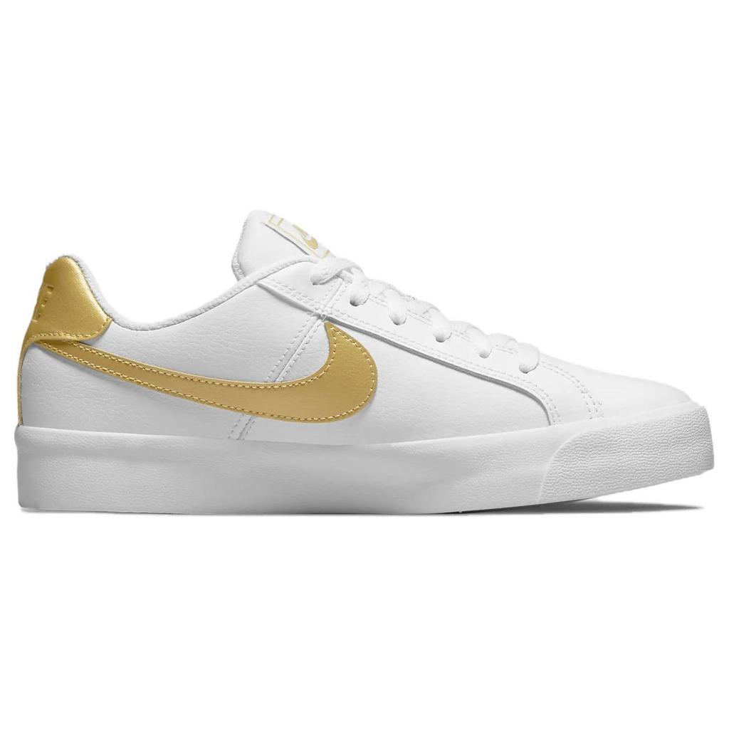 Nike Womens Court Royale AC 'White Metallic Gold' (women's Sizes) White / Metallic Gold Skateboard Shoes AO2810 109