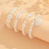 4 Stück/Set Muschel-Charme-Armband-Set für Damen 2025 Neu Imitation Perle Böser Blick Mehrschichtige Perlenarmreifen Sandstrandparty