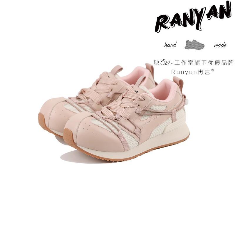 Platform-soled fashion casual shoes women's spring new ugly cute big head cute lace-up versatile bread shoes