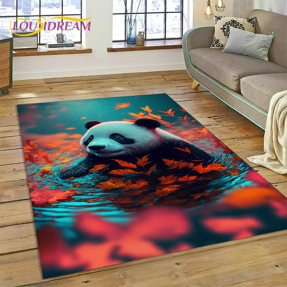 Cartoon Cute Panda Dream Animal 3D Rug Carpet for Living Room Bedroom Decor,Floor Mat Non-slip Decoration for Sofa Doormat Gift