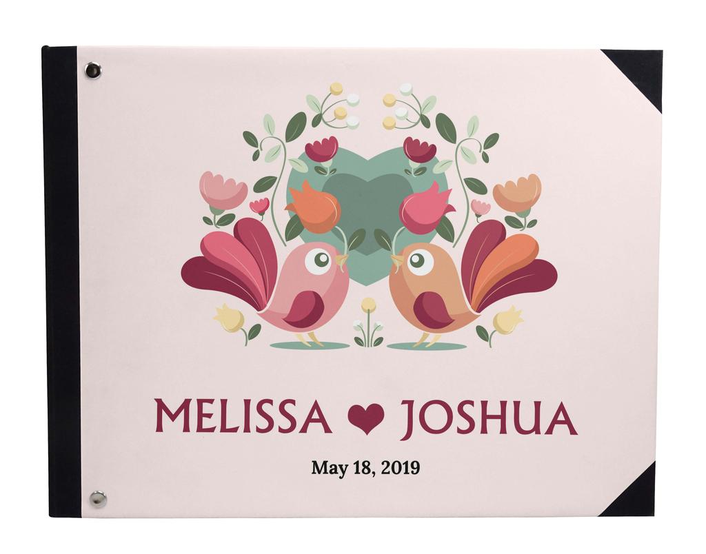 Darling Souvenir Blue Floral & Geometric Hardbound Cover Printed Anniversary Wedding Guestbook Scrap Book-7 X 9