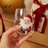 Langlebiges Heiß- und Kaltgetränkegeschirr, Weihnachts-Stieloses Glas, Dekoratives Trinkglas mit Weihnachtsmann, Klare Hitzebeständige Transparente Wasserbecher