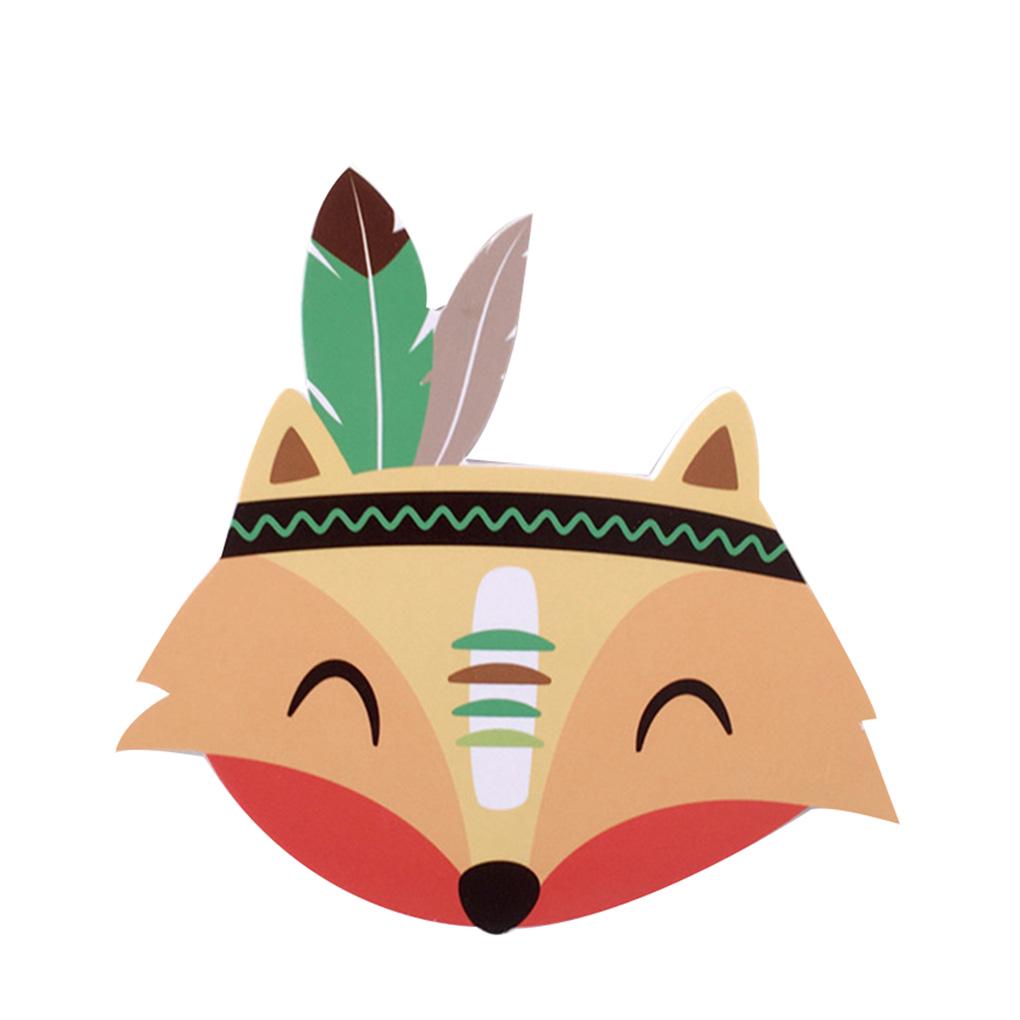 Nordic Style Wood Plastic Ornaments Cartoon Animal Head Wall Decor #8
