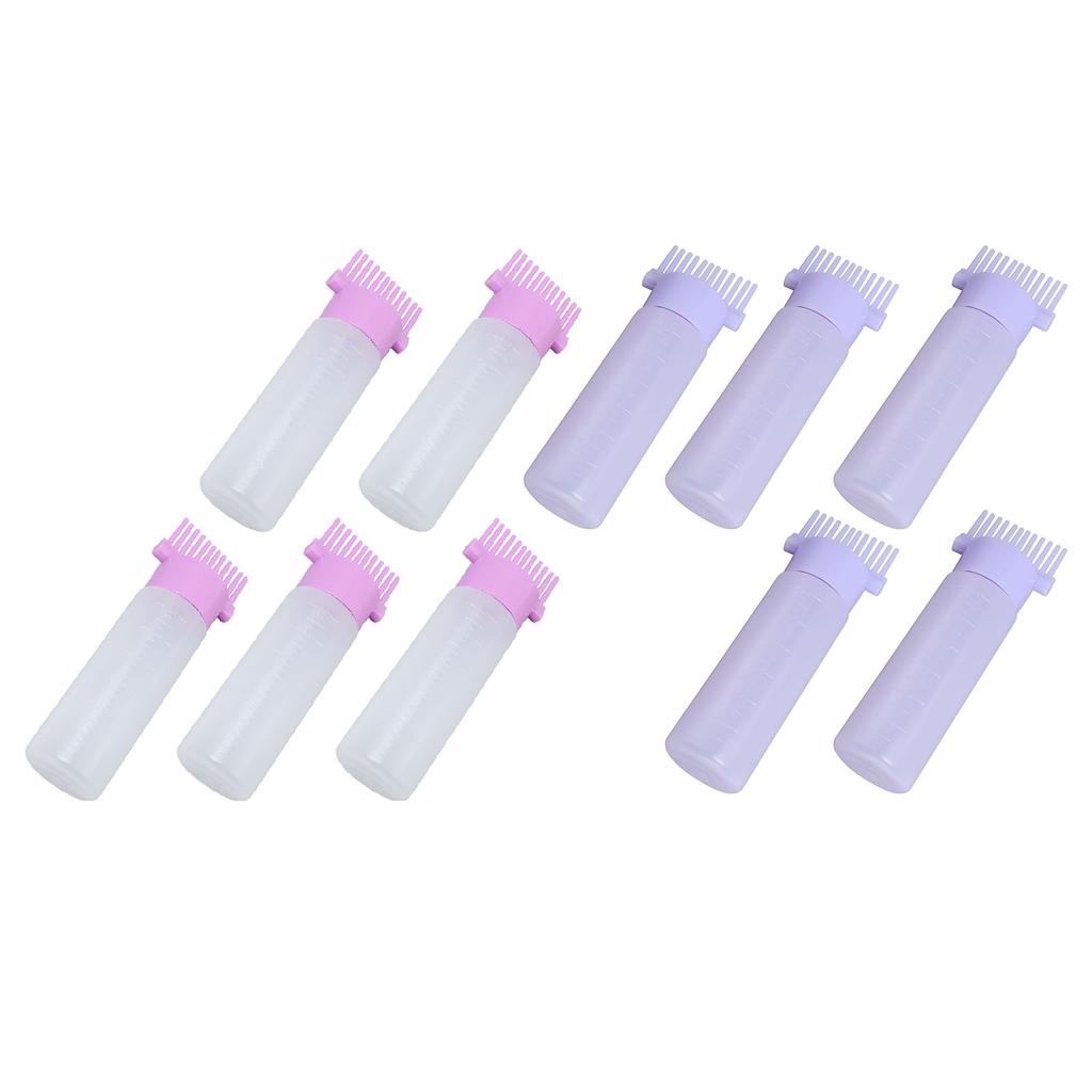 5pcs Root Comb Applicator Bottle Hair Dye Oil Applicator Bottle Applicator Brush with Graduated Scal