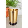 Pure Brass Matt Finish Glass/Tumbler with Black Bottom, Serveware & Drinkware, Ayurveda Healing, Volume-270 ML, Pack of 4