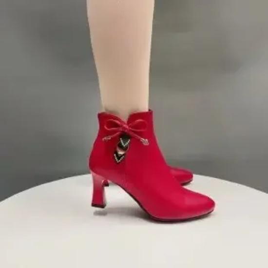 High-heeled Boots Female Spring and Autumn Single Boots New Women's Shoes Zip White Waterproof Taiwan High-heeled Shoes