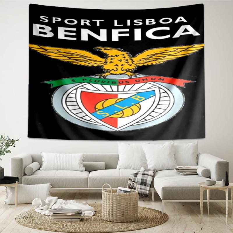 Benfica Print Tapestry, Backdrop, Easy Setup, Ideal for Bedroom, Office & Living Room, with Aesthetic Wall Hanging Decor.