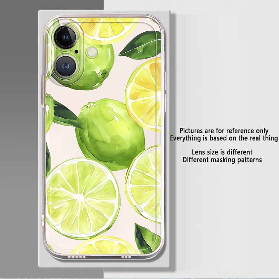 Soft Phone Cover Case for iPhone 17 Pro Max 16 XS Max 15 12 Mini XR 13 Pro 14 Plus 11 Air 7 8 Fruit Letters