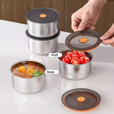 Stainless Steel Food Storage Containers Stackable Meal Prep Container Airtight Kitchen Organizer