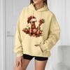 Women's Casual Comfortable Long-Sleeved Christmas Letter-Printed Warm Hooded Crew-Neck Sweatshirt
