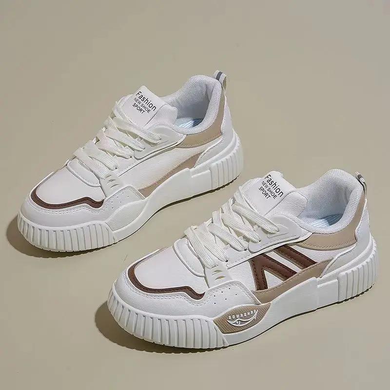 Platform Women's Vulcanized Shoes Outdoor Sports Running Shoes Comfortable and Versatile Female Shoes Lace Up Sneakers