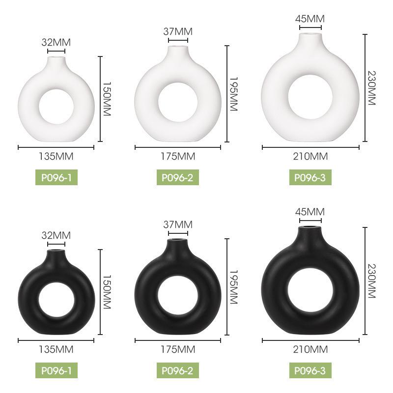 

Drop-Proof Donut-Style Vase: Imitation Ceramic Ornament for Living Room Decoration. Small