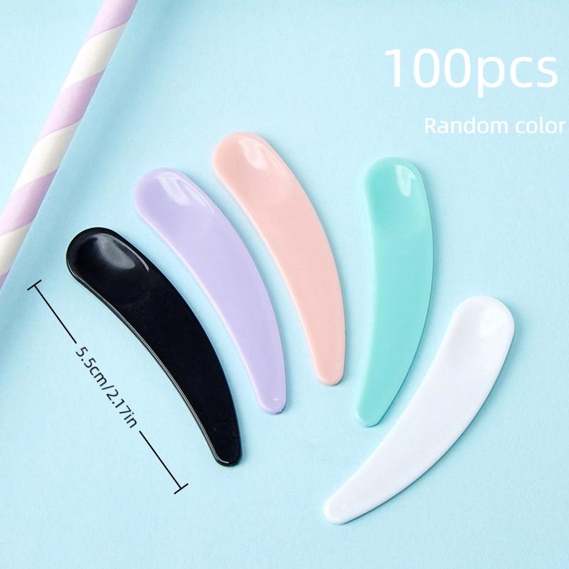 100 Pcs Facial Mask Stick Cosmetic Spatula Crescent Spoon Diy Face Mask Spoon Beauty Makeup Sticks Mud Mixing Disposable Tools