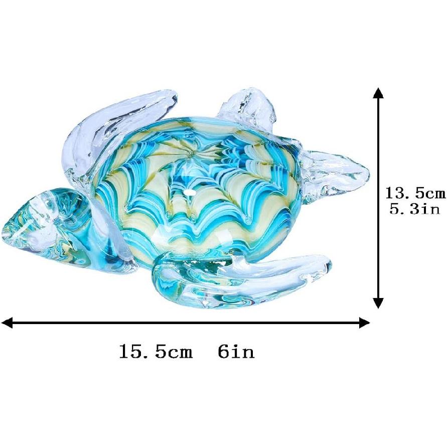 QFkris Qf Handmade Glass Figurine Blown Sea Turtle, Glass Sculpture, Home Decor, Birthdat Present