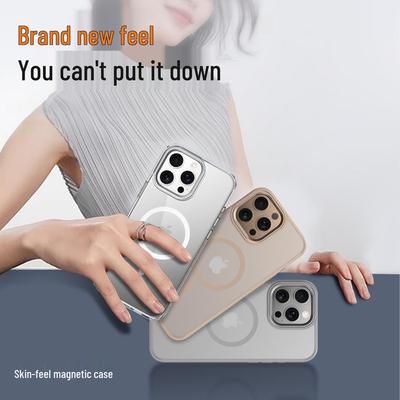 Kompatibilné iPhone 15 Pro/16 Pro Max Magnetické Priehľadné Matné Ochranné Puzdro