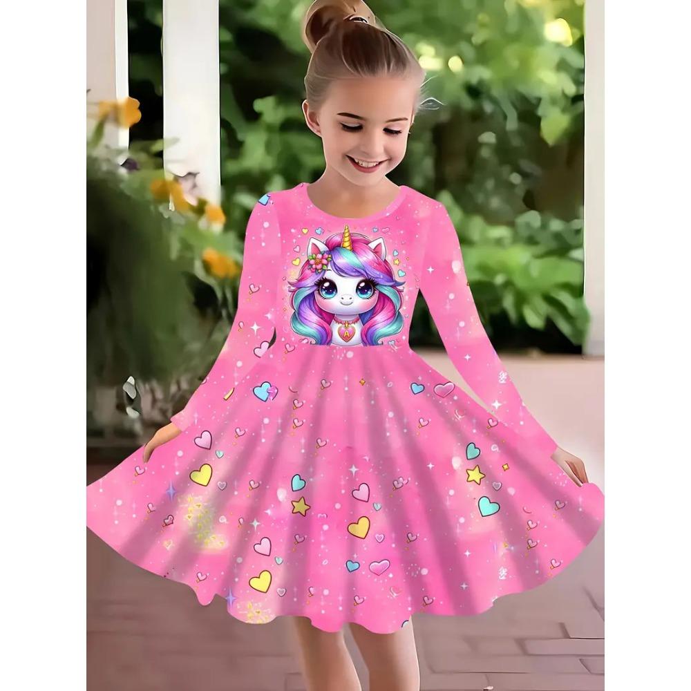 Girls' 3D Flower Bear Dress Long Sleeve Summer Spring Vacation Daily Holiday Princess Beautiful Sweet Kids 4-12 Years Casual Dress A Line Dress