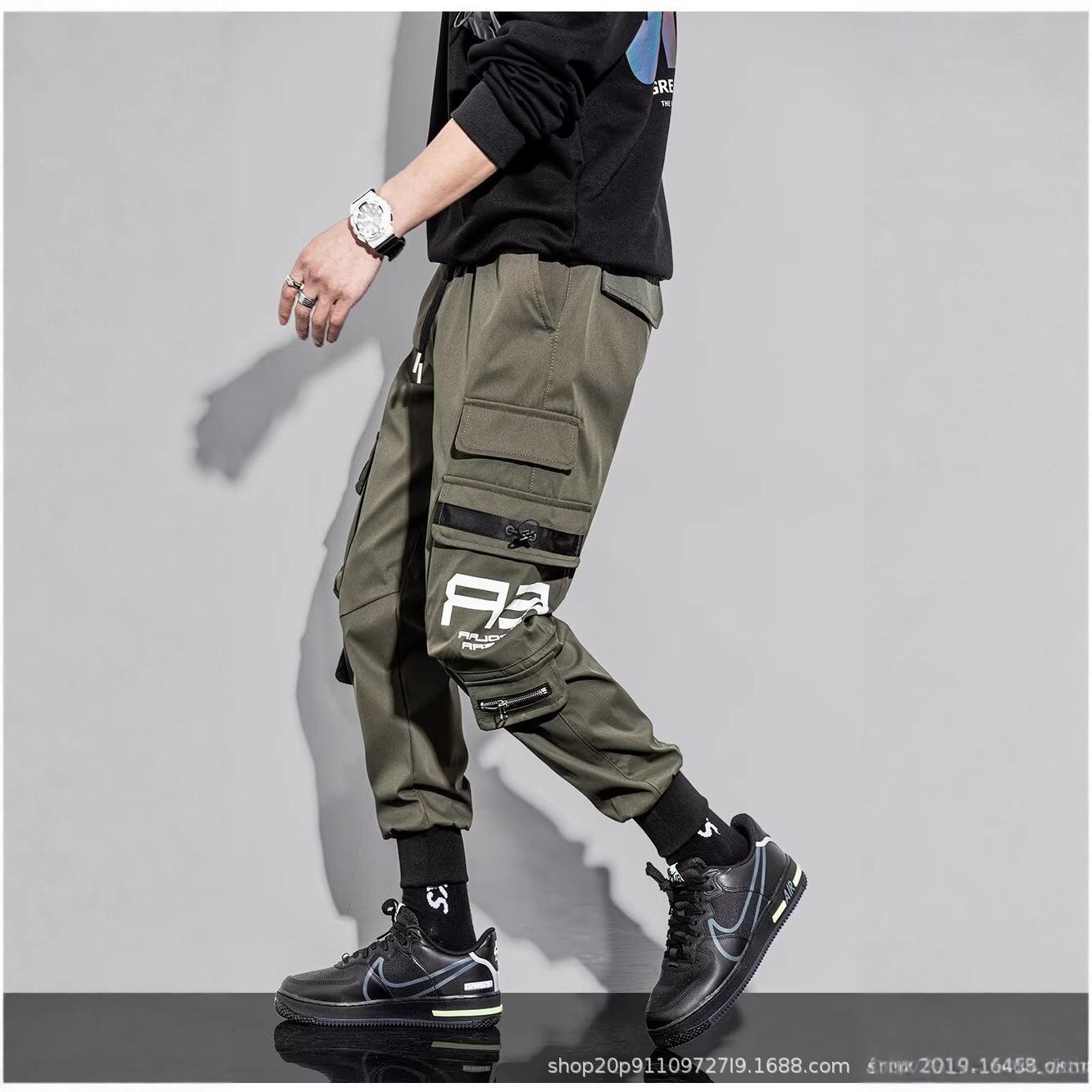 

Комбинезон мужской осенне-зимний флисовый хип-хоп свободный на кулиске повседневные брюки тренд завязка на щиколотке мальчики универсальные брюки длиной девять точек 5XL