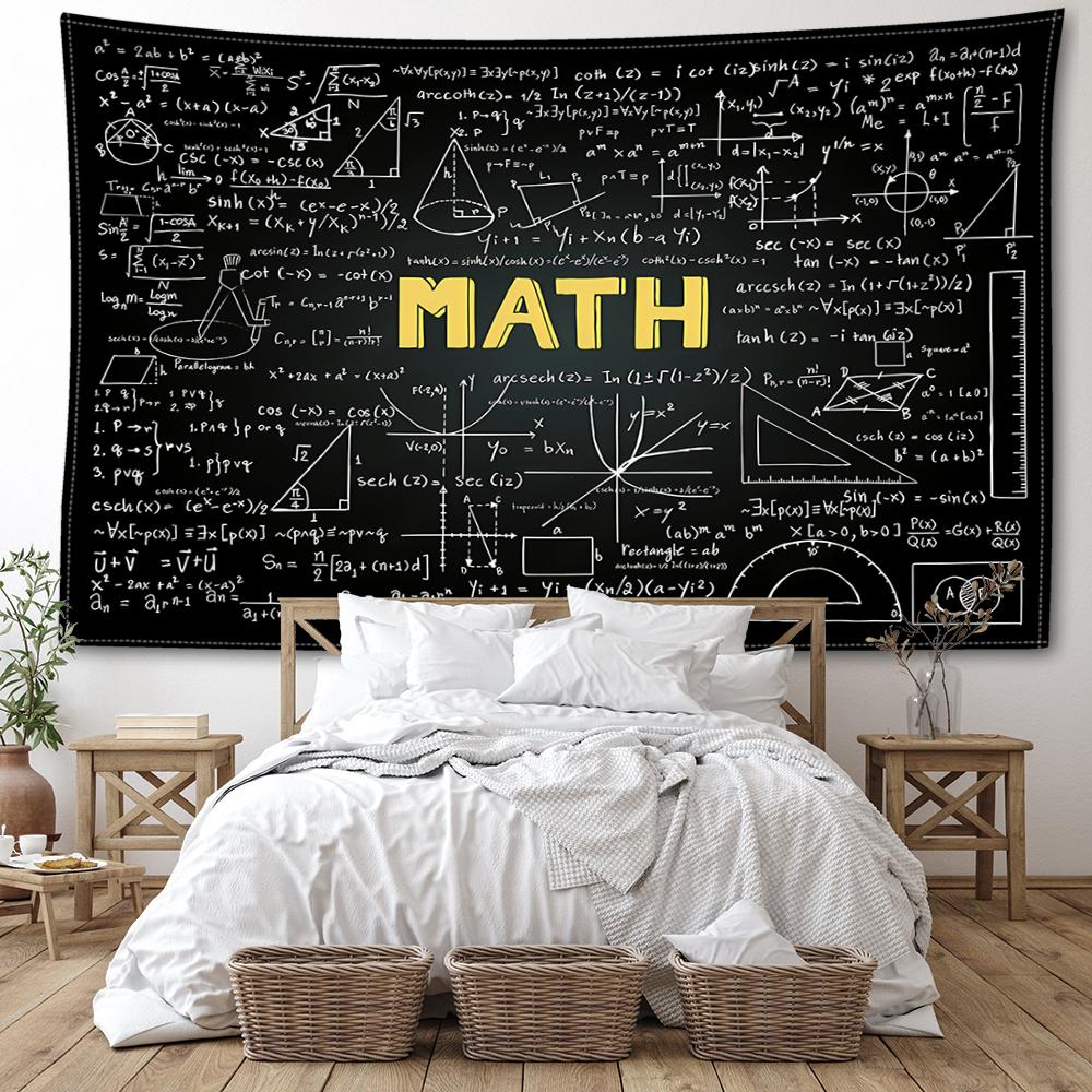 Arazzo da parete con formula matematica, arte astratta, stile hippie, minimalista, moderno, per dormitori, decorazioni per la casa