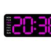 LED Wall Clock Humidity with Date Automatic Brightness Dimmer Desk Clock for Kitchen Office Bedroom Home Background Living Room