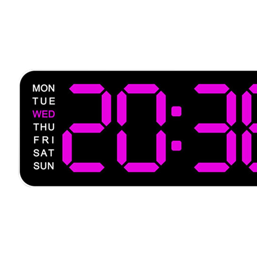 LED Wall Clock Humidity with Date Automatic Brightness Dimmer Desk Clock for Kitchen Office Bedroom Home Background Living Room
