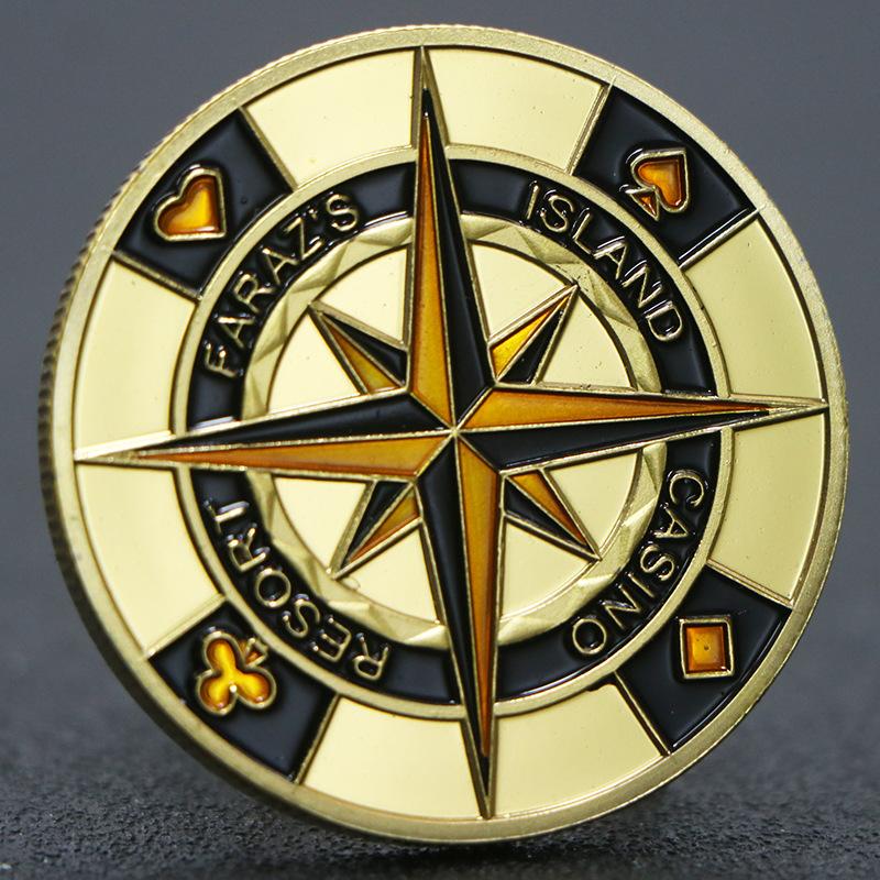 Clover Lucky Poker Coin, GOOD LUCK, Commemorative Medals, Decorative Decision Coins, Metal Badges, Christmas Gift, Stocking Stuffers