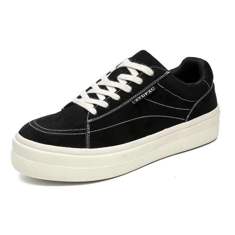 

Черные туфли с низким верхом, парусиновые туфли 2025 года, новые мужские туфли на плоской подошве, повседневные туфли на платформе в стиле ретро, универсальные туфли для серфинга 78189-J 38 чёрный