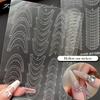 Fully Transparent Hollow French Nail Stickers Spray Painting Stencil French Edges Templates Patting Glue Adhesive Auxiliary Tool