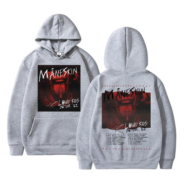 Maneskin Louds Kids Gets Louder Tour Hoodie Unisexs Hip Hop Streetwear Male Oversized Sweatshirt Unisex Women Punk Rock Band Hoodies
