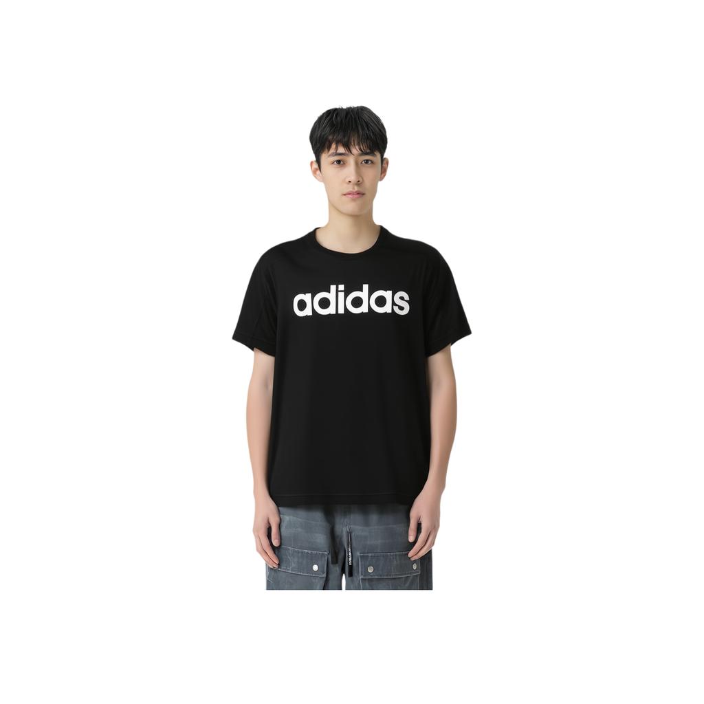 Adidas Breathable Soft Crew Neck Short Sleeve T-Shirt Men Tops Black DU1246