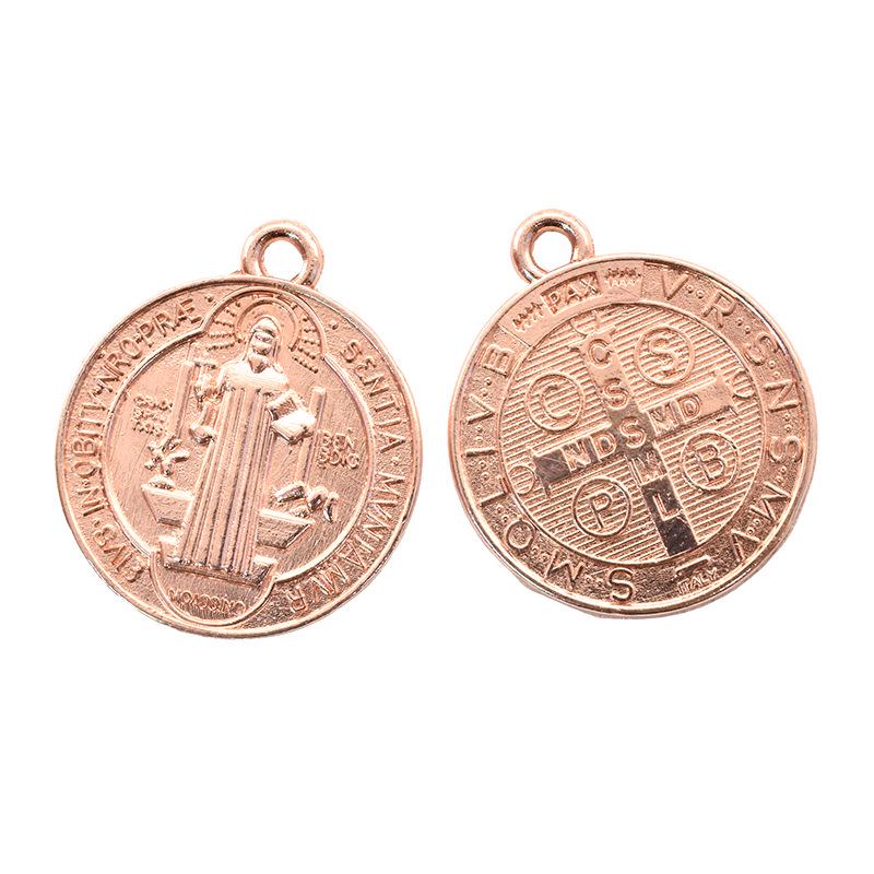 

улица. Ожерелье с разноцветной медалью Бенедикта — религиозный кулон в стиле ретро своими руками