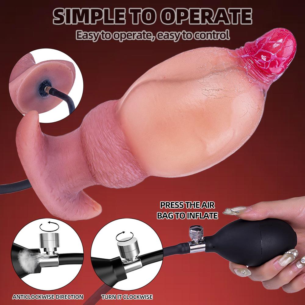 Dildo Monster Inflatable Animal Penis Butt Plug Tail Fantasy Dog Knot Dildos Anal Plug Fetish Adult Sex Toys for Men Women