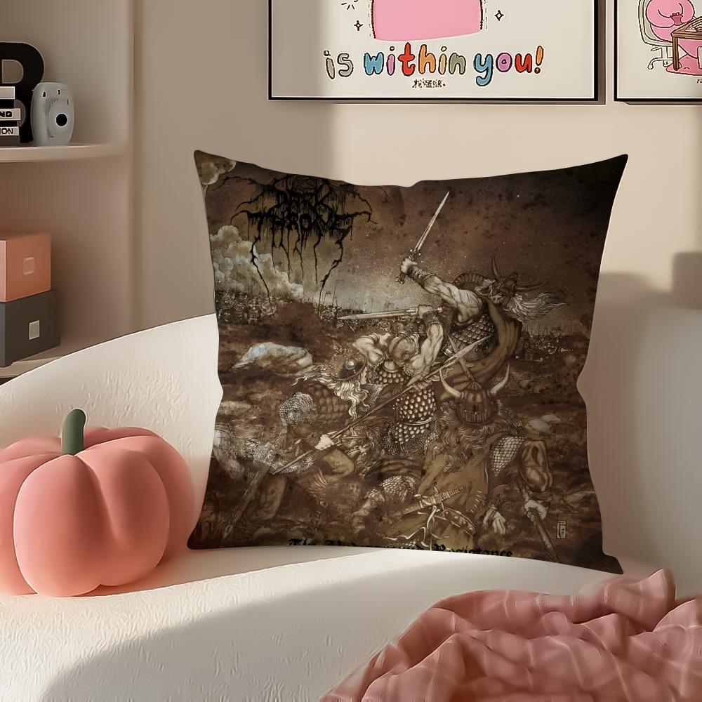 Black Metal Norwegian Art DDarkthrone Pillow Cushion Cover Pillowcase Short Plush Invisible Zipper Room Sofa Cushion Cover