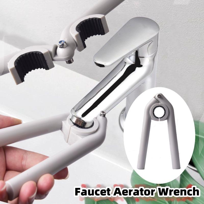 Faucet Aerator Wrench, Anti Slip Bubbler Removal Key, Multifunctional Disassembly Hand Tool for Kitchen Bathroom Sink Tap Faucet Maintenance