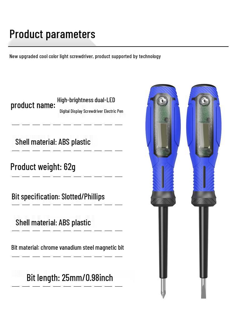 ODINTT Smart Non-Contact Electrical Pen Screwdriver with Digital Display and Live/Neutral Wire Detection.
