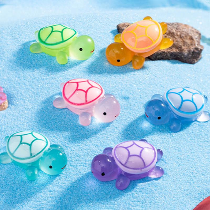 1Pcs Luminous Turtle Fairy Garden Micro Landscape Ornament Glowing In Dark Miniature Diy Flower Potted Decor
