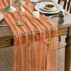 Gold Foil Mesh Table Runner Sheer Glitter Tablecloth Party Wedding Dining Table Decor