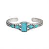 Bohemian Vintage Turquoise Adjustable Cuff Bracelet with Geometric Design