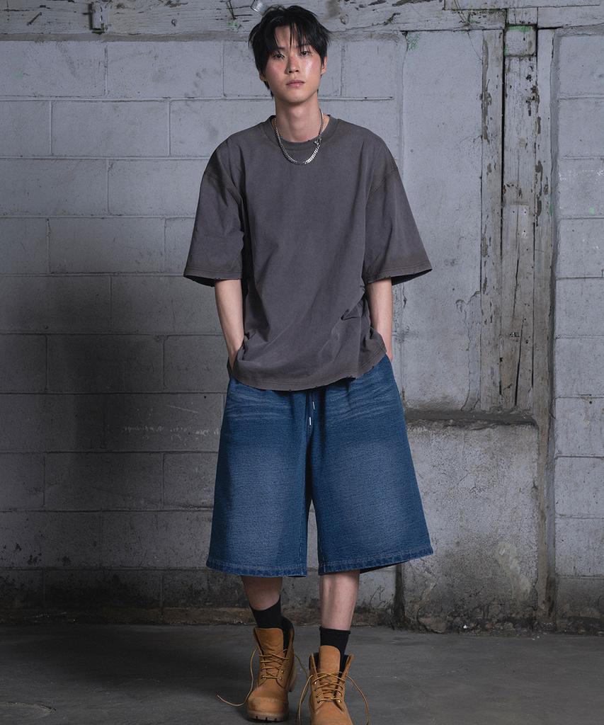 Aejyuttingkeumamaindeu Vintage Relaxed Bermuda Pants_Blue
