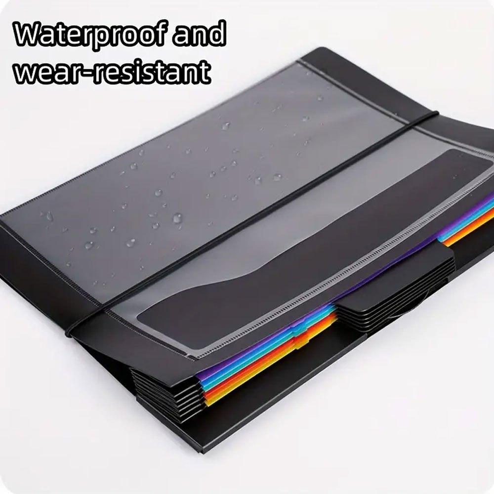 Wall-Mounted Rainbow Accordion File Folder Office Document Bag 6-pocket Hanging Folder Multi-color Hanging File Organizer Multi-layer Classification