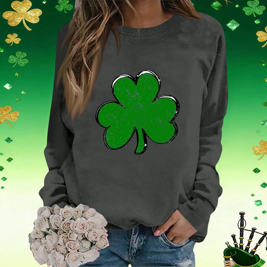 Women's Fashion Printed Long Sleeve Loose Round Neck Sweatshirt Top