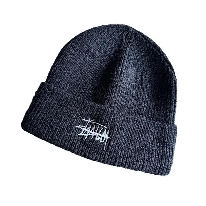 Knit Hat Men Winter Warm Acrylic Beanie For Casual Outdoor Wear