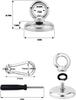 YESCUT Super Strong Magnetic Hooks with Carabiners (Set of 3), 115kg Weight Capacity, 60mm Diameter, 304 Stainless Steel, Strong Magnets, Rust-Resista