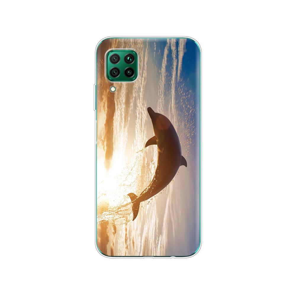 Pouzdro s motivem delfína pro Huawei P40 Lite E P40 Pro P Smart 2020 kryt pro Huawei Y5P Y6P Y7P Y8P Y6S Y9S NOVA 5T