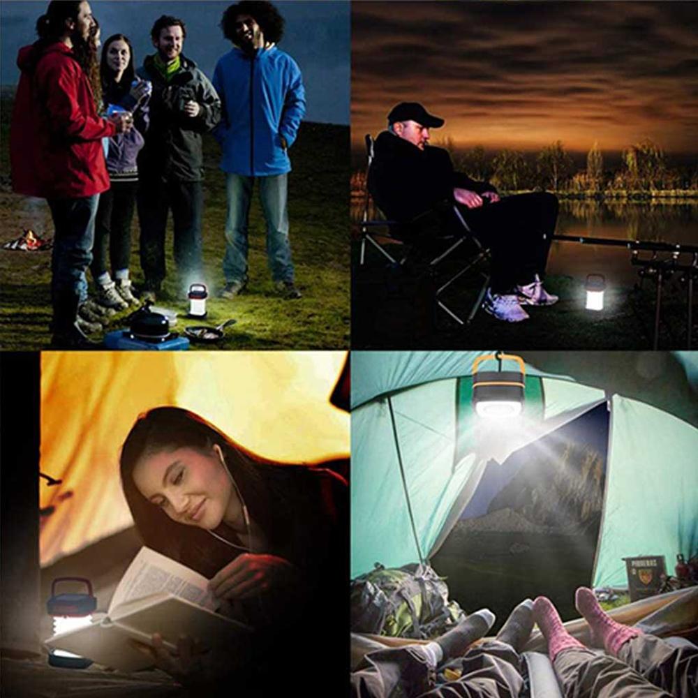 Solar Rechargeable LED Flashlight Power Camping Tent Light Torch Lantern Lamp