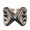 Adjustable Open Ring Men Women Sterling Vintage Geometric Carved Armor-Style Band Retro Industrial Fashion