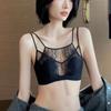 Shockproof Wireless Deep V Bra Mesh Flower Lace Thin Bra Breathable Underwear for Women  Girls