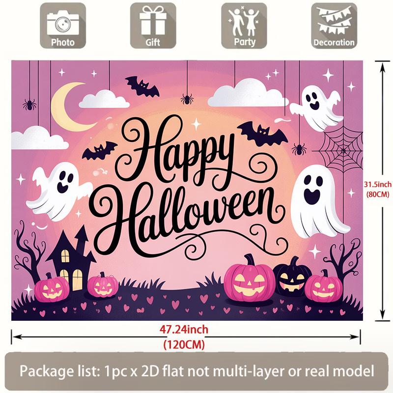 2D flat banner 1 piece Halloween happy illustration background decoration background photo propzyc