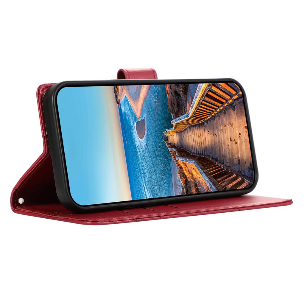 DF-06 For Realme 12 Pro 5G/12 Pro+ 5G Wallet Case PU Leather Line Imprinted Flip Phone Cover