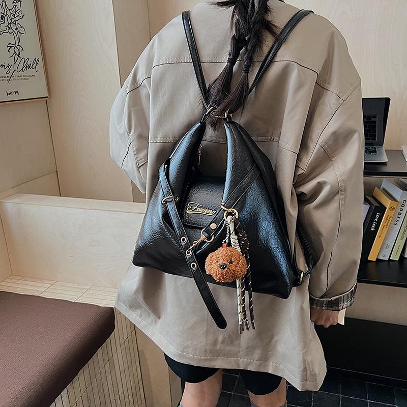 Retro commuter tote bag women's large capacity 2025 new autumn and winter versatile shoulder bag casual multi-functional backpack