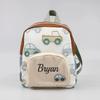 Personalized Kids' Backpack With Car Embroidery - Custom Name Toddler Diaper Bag, Walking Bag For Boys & Girls, Cute School Trav